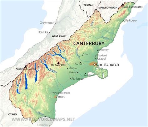 canterbury new zealand map